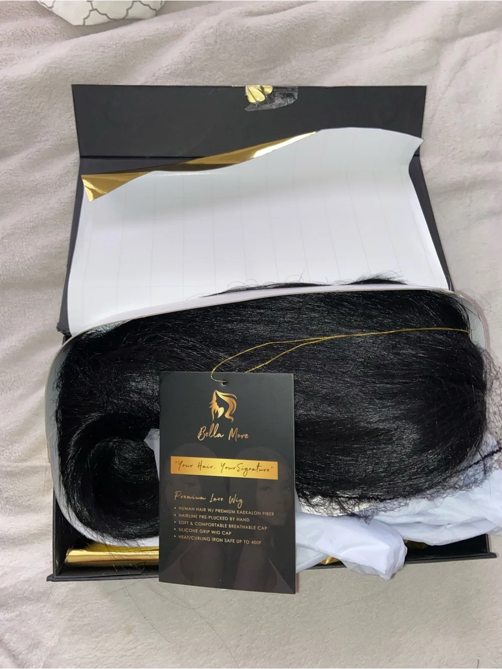 Long black lace wig